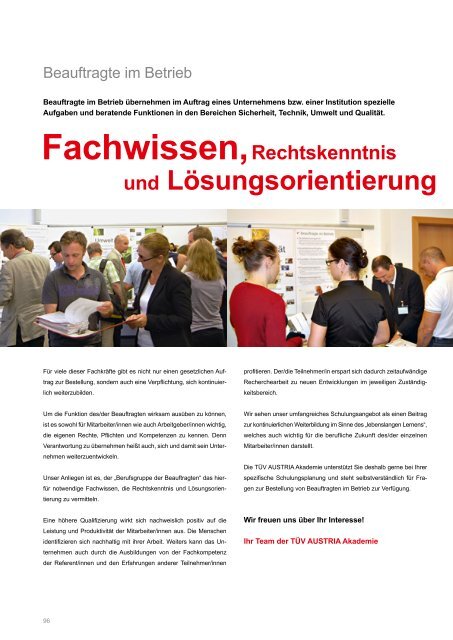 Download PDF Kursprogramm 2014 - TÜV Austria Akademie