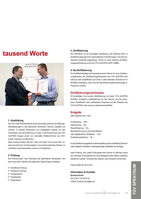 Download PDF Kursprogramm 2014 - TÜV Austria Akademie