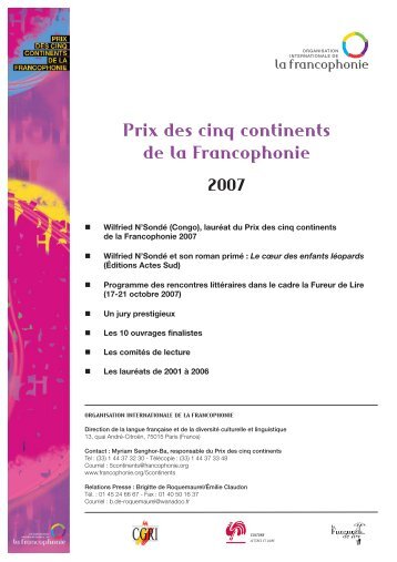 Dossier Presse:Mise en page 1 - Organisation internationale de la ...