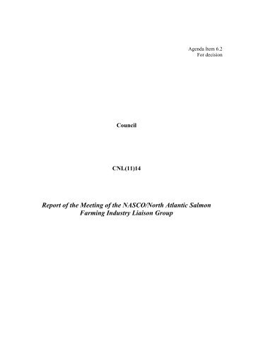 Report of the NASCO/North Atlantic Salmon Farming Industry ...