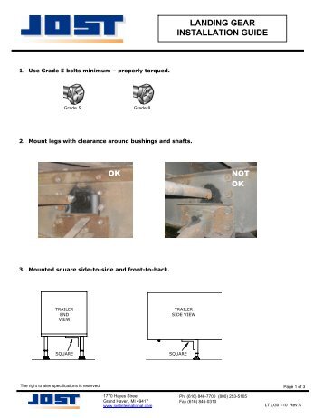 LANDING GEAR INSTALLATION GUIDE - JOST International