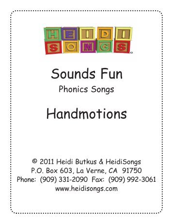 Sounds Fun Phonics CD Handmotions - Heidi Songs