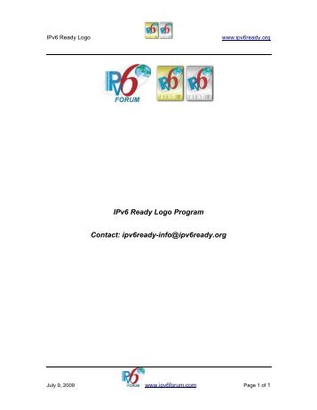 IPv6 Ready Logo white paper