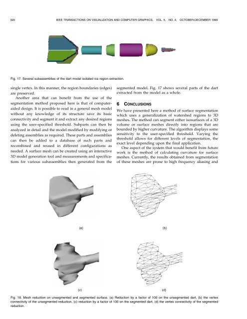 Partitioning 3D Surface Meshes Using Watershed Segmentation