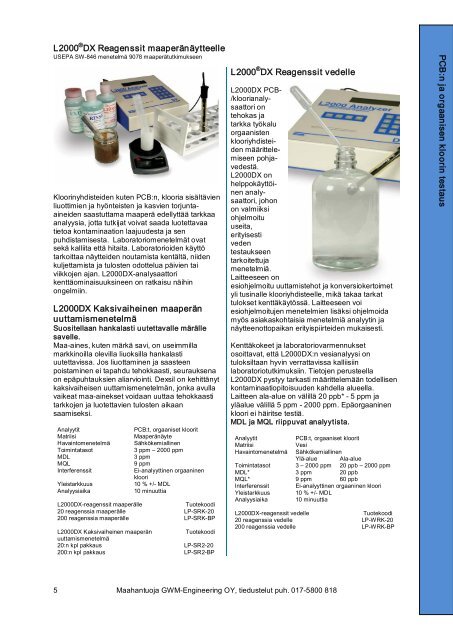 KenttÃ¤analysaattorit - GWM-Engineering Oy