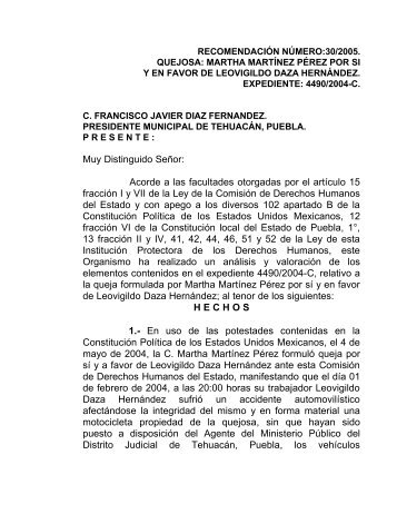 Es por lo a - ComisiÃ³n de Derechos Humanos del Estado de Puebla