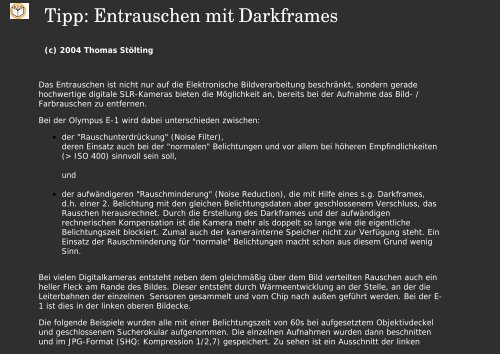 Entrauschen mit Darkframes