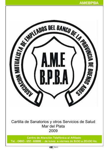 Cartilla de Sanatorios y otros Servicios de Salud Mar del Plata ...