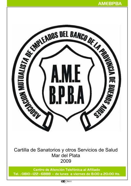 Cartilla de Sanatorios y otros Servicios de Salud Mar del Plata ...