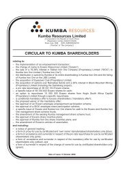Kumba Resources Limited Circular to Shareholders - Exxaro