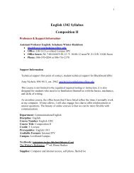 English 1302 Syllabus Composition II - South Plains College