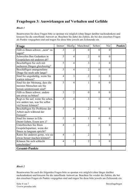 3 FragebÃ¶gen zur Stressdiagnostik - prosalus.info