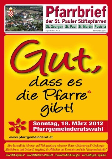 PDF (2 MB) Pfarrblatt "aktuell" November 2011