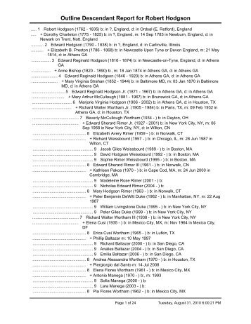 Outline Descendant Report