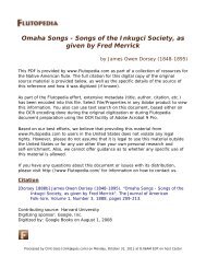 Omaha Songs - Songs of the Inkugci Society, as ... - Flutopedia.com