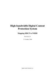 HDCP on WHDI - Digital Content Protection LLC