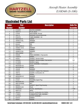 Illustrated Parts List - Hartzell Engine Technologies