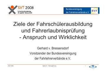 Ziele der Fahrschülerausbildung und Fahrerlaubnisprüfung ...