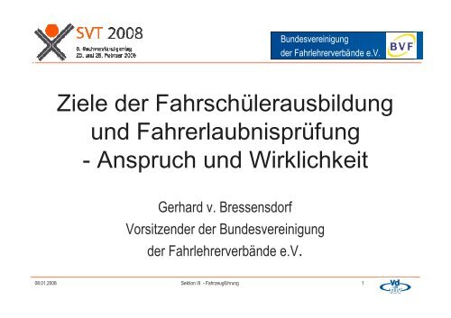 Ziele der Fahrschülerausbildung und Fahrerlaubnisprüfung ...