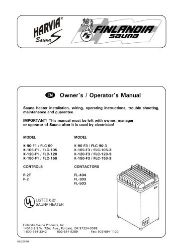 minimum clearances, min-max space, adequate ... - Sauna Supplies