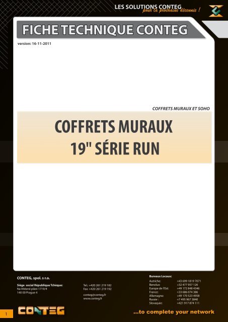 COFFRETS MURAUX 19" SÃƒÂ‰RIE RUN - Conteg