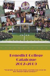 Benedict College Catalog, 2007-2009