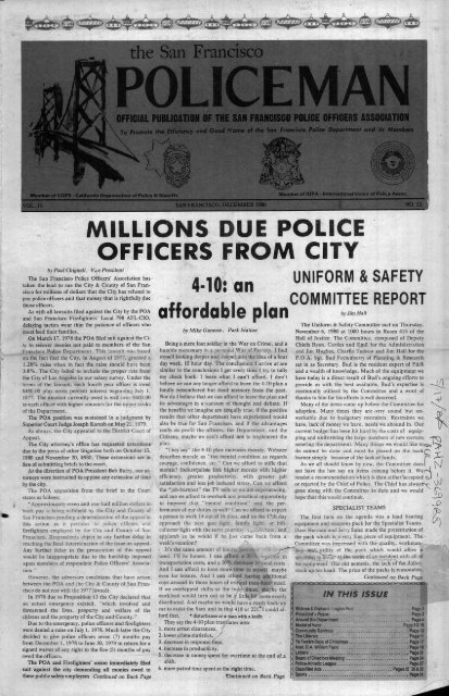 December 1980 - San Francisco Police Officers Association