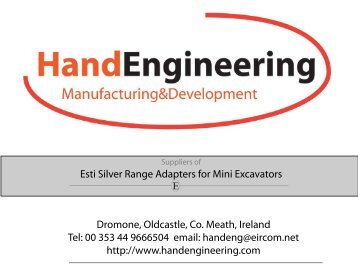 Esti Silver Range Adapters for Mini Excavators Dromone, Oldcastle ...