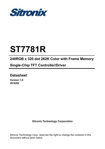 TFT controller datasheet - DFRobot