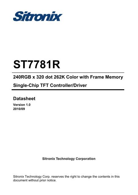 TFT controller datasheet - DFRobot