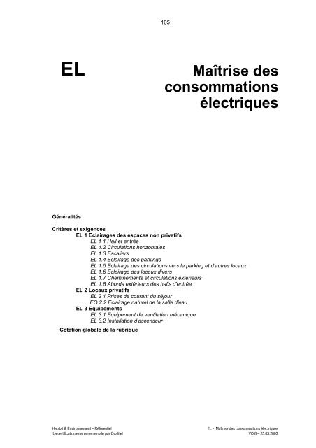 Habitat & Environnement - Qualité Logement