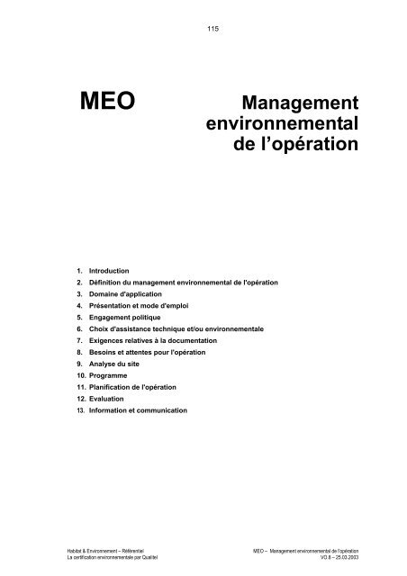 Habitat & Environnement - Qualité Logement