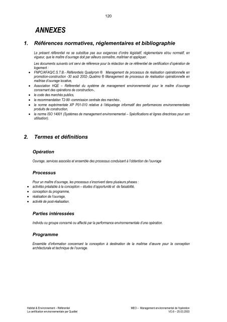 Habitat & Environnement - Qualité Logement