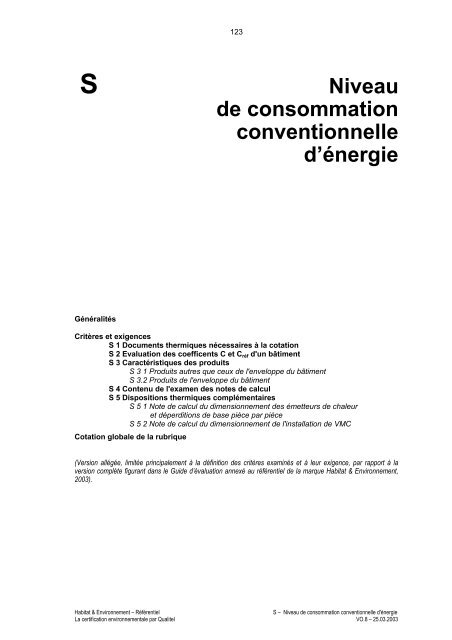 Habitat & Environnement - Qualité Logement