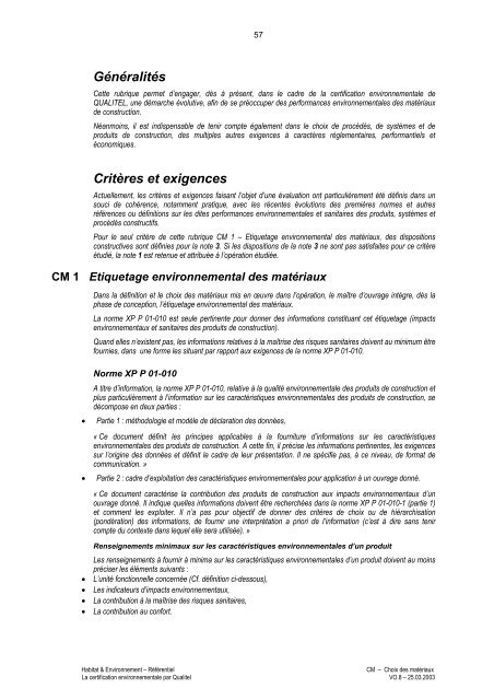 Habitat & Environnement - Qualité Logement