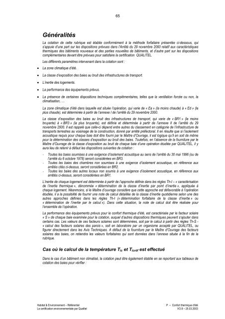 Habitat & Environnement - Qualité Logement