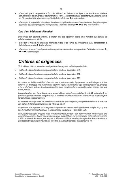 Habitat & Environnement - Qualité Logement