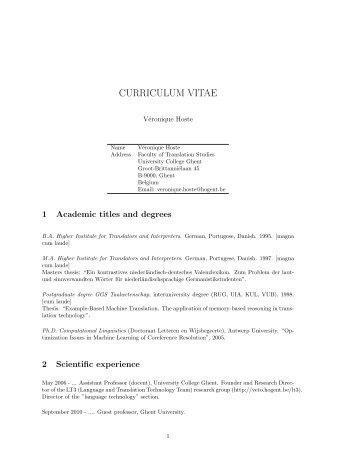 CURRICULUM VITAE - CiteSeerX