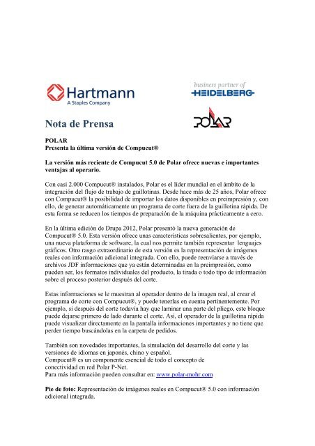 Nota de Prensa - Hartmann