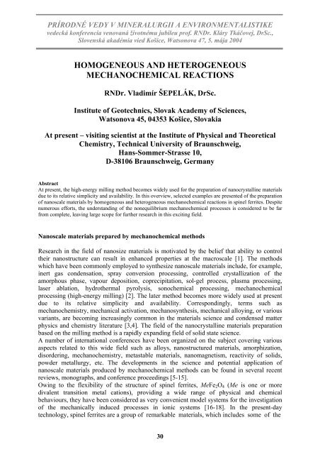 Homogeneous And Heterogeneous Mechanochemical Reactions