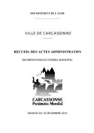 VILLE DE CARCASSONNE RECUEIL DES ACTES ADMINISTRATIFS