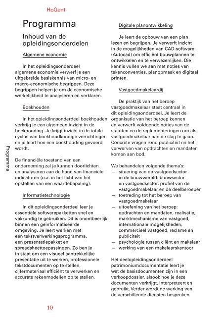 Vastgoed - Faculteit Natuur en Techniek - Hogeschool Gent