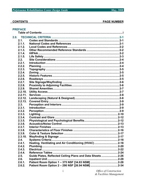 Polytrauma Rehabilitation Center Design Guide - Office of ...