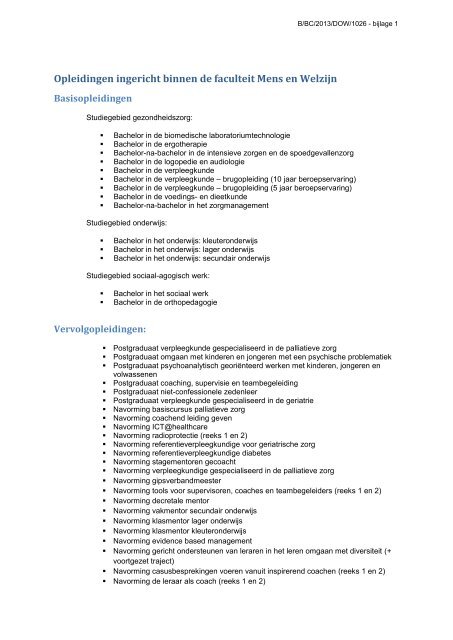 Faculteit Mens en Welzijn 2013-2014 (pdf) - Hogeschool Gent