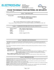 FICHE TECHNIQUE POUR MATÃRIEL DE SÃCURITÃ - Electrochem