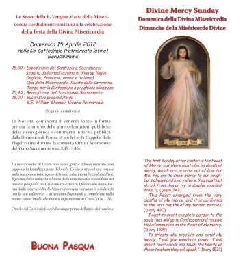 Divine Mercy - Patriarcat latin de JÃ©rusalem
