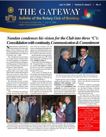 Gateway 140709.pmd - Rotary Club of Bombay