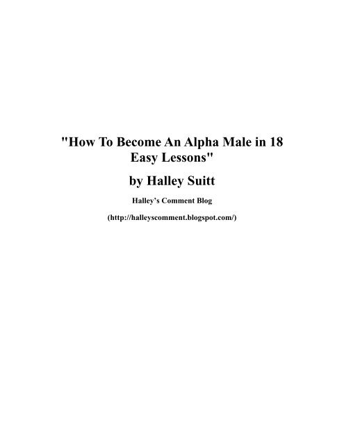 "How To Become An Alpha Male in 18 Easy Lessons" by ... - LSD-25