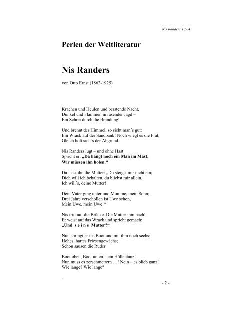 Nis Randers Ballade Text Pdf Nis Randers
