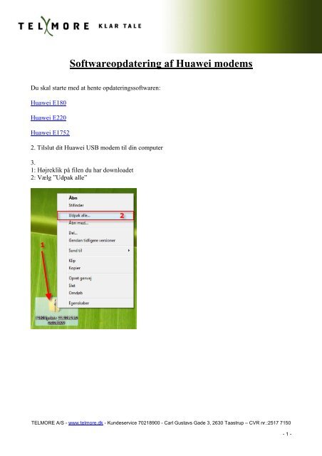Softwareopdatering af Huawei modems - Telmore